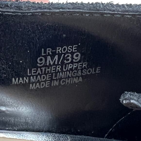 Lord & Taylor 424 Fifth Suede Leather Oxford Rose Black Grommet Details Punk - Picture 5 of 9